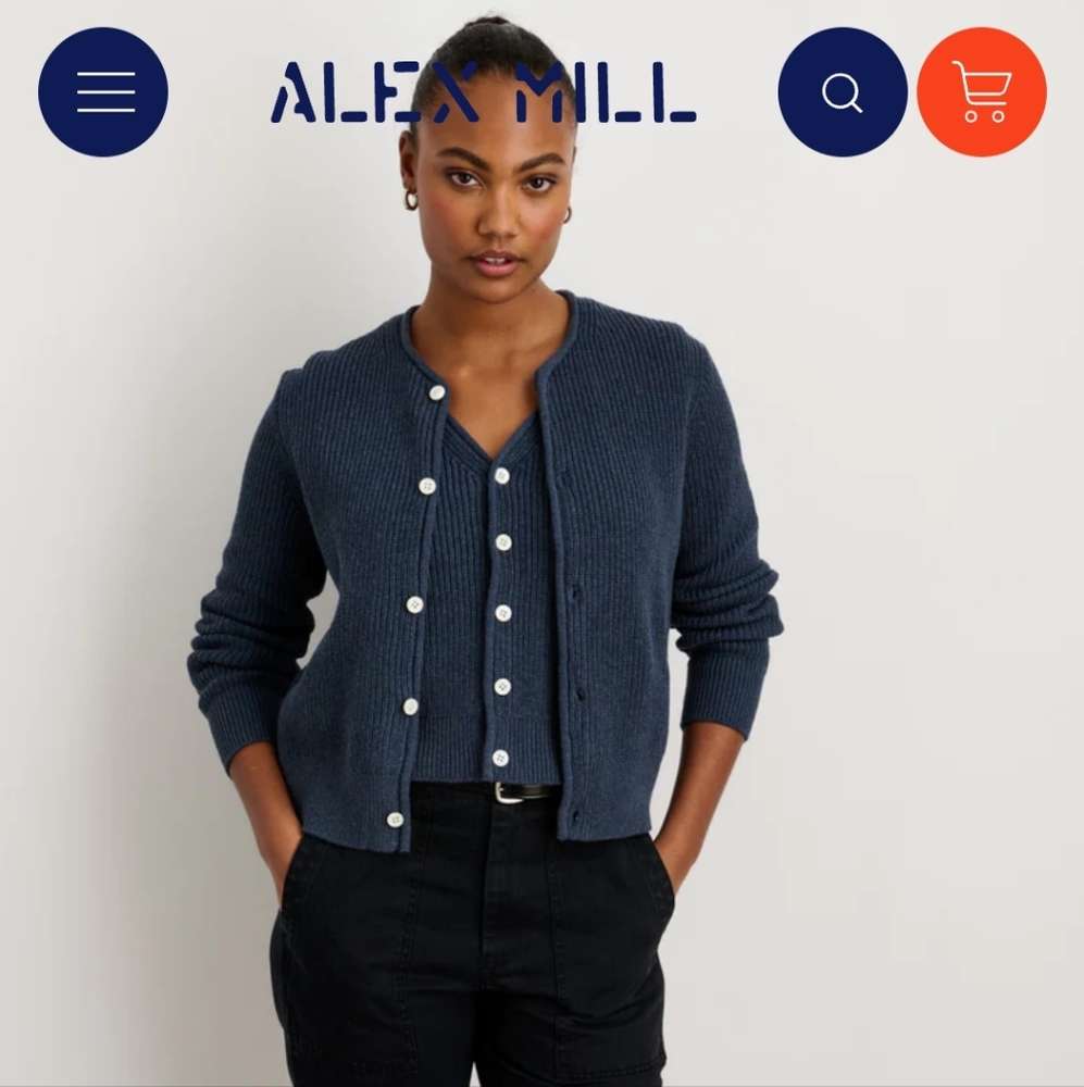 Alex Mill Eldridge Cotton Blend Cardigan Navy